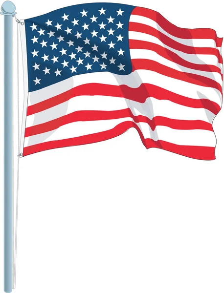 アメリカ 旗ベクトルイラスト — ストックベクタ