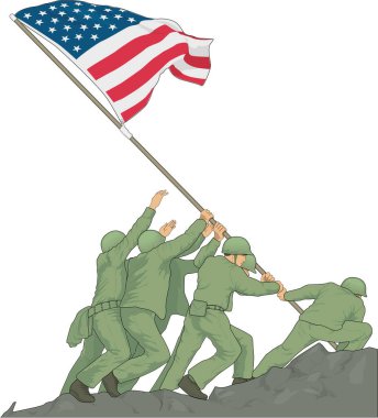 Iwo Jima Hatıra Vektörü İllüstrasyonu