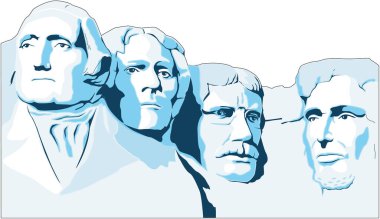 Rushmore Dağı Hatıra Vektörü İllüstrasyonu