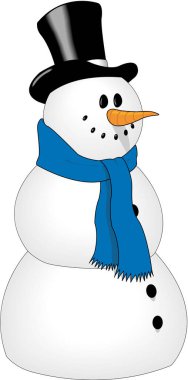 Kış Kardan Adam vektör illüstrasyonu