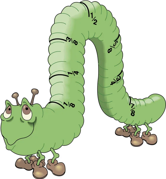 Inchworm Caterpillar Vector Cartoon — Stock Vector