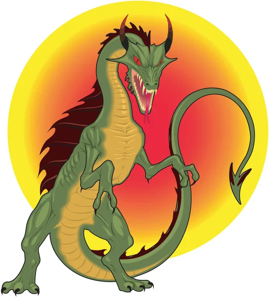 Dragon Standing Vector Ilustración — Vector de stock
