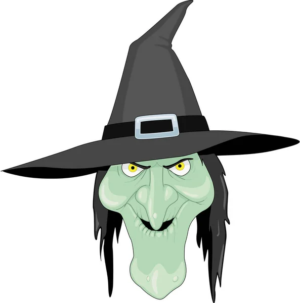 Witch Face Vector Cartoon — Stock Vector