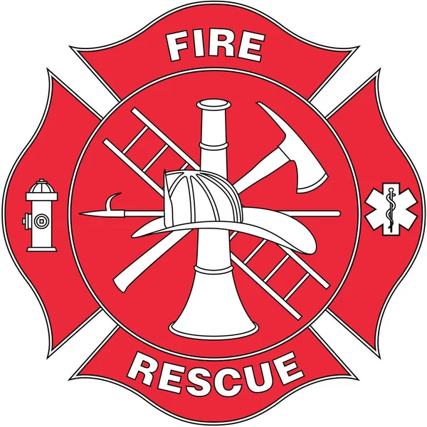 Incendio Rescate Logo Vector Ilustración — Archivo Imágenes Vectoriales