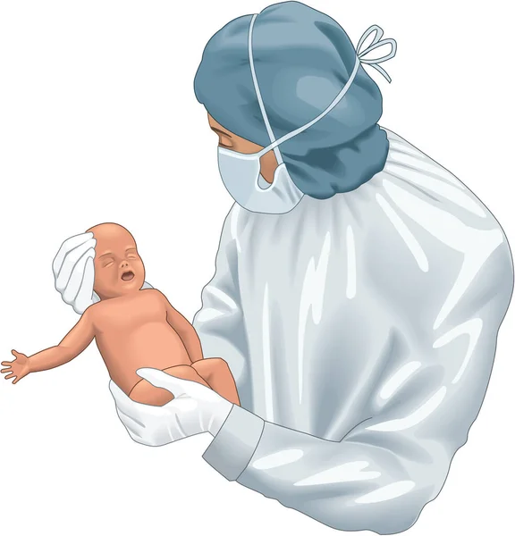 Bebé Recién Nacido Vector Ilustración — Vector de stock