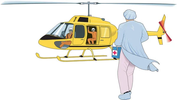 Illustration Vectorielle Transport Organes Hélicoptère — Image vectorielle