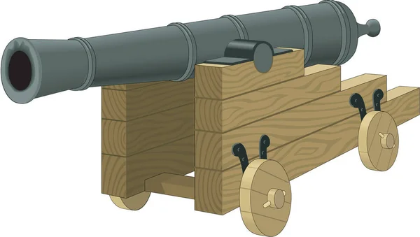 Nautical Cannon Vector Illustration — Stockový vektor
