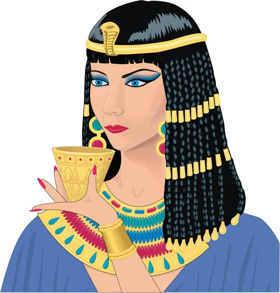 Reina Cleopatra Vector Ilustración — Vector de stock