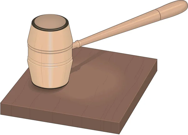 Rechter Gavel Vector Illustratie — Stockvector