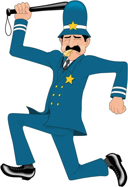 Keystone Cop Caricature Vectorielle — Image vectorielle