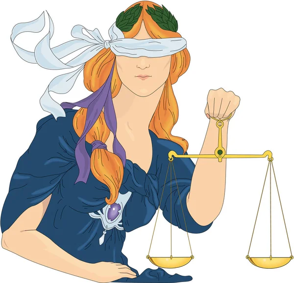 Justitie Art Nouveau Vector Illustratie — Stockvector