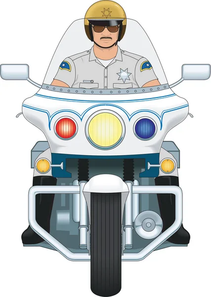 オートバイの警官ベクトルイラスト — ストックベクタ