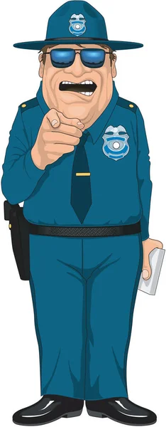 Smoky State Trooper Vector Cartoon — Stockvector