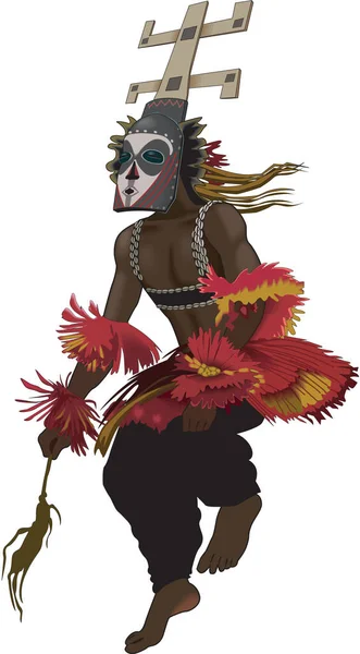 Dancer Africano Vector Ilustração — Vetor de Stock