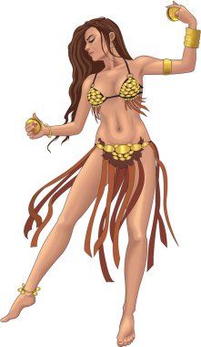 Göbek Dansçısı Vektör İllüstrasyonu