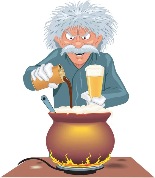 Home Brewer Vector Cartoon — Stock Vector