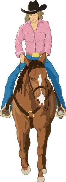 Western Rider Vector Illustration — Stock Vector