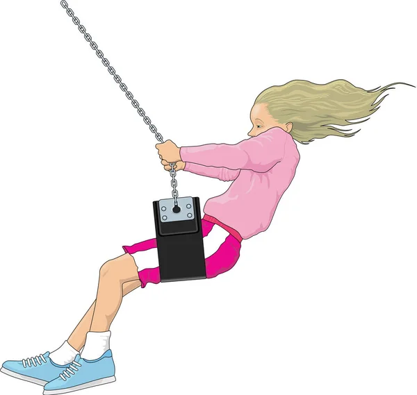 Chica Swing Vector Ilustración — Vector de stock