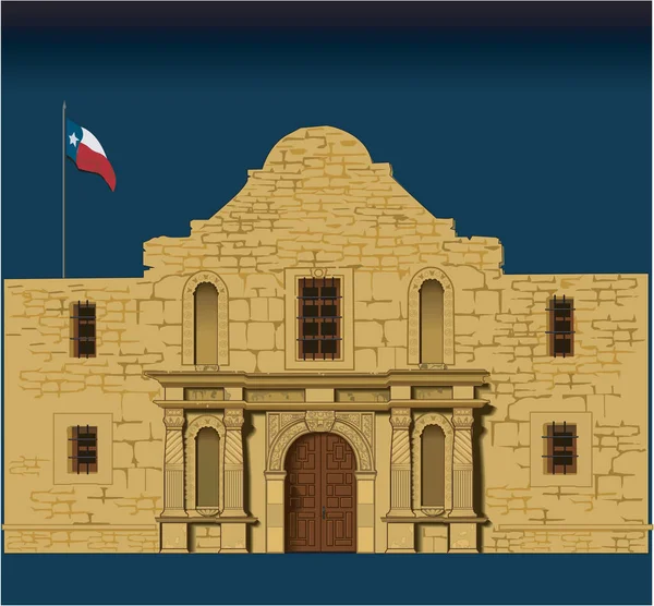 Alamo Misión Vector Ilustración — Archivo Imágenes Vectoriales
