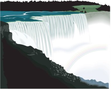 Niagara Şelalesi Vektör İllüstrasyonu