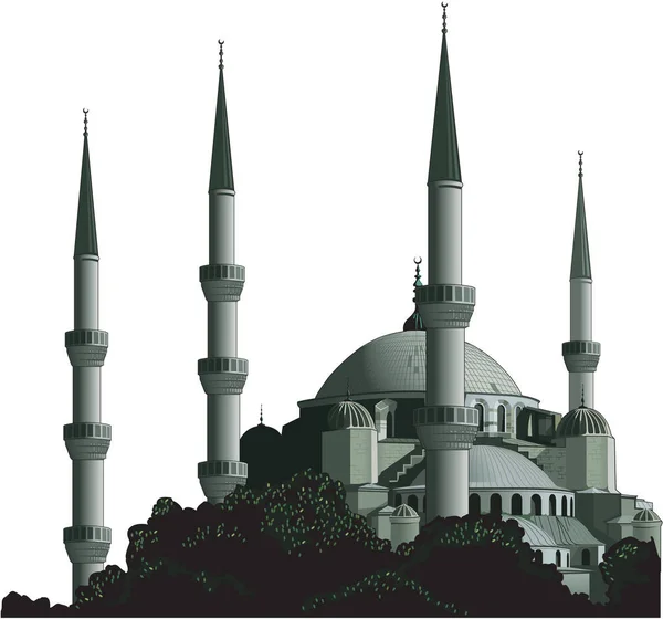 Illustration Vectorielle Mosquée Bleue — Image vectorielle