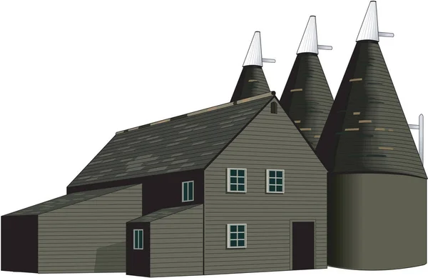 Oast House Vektör Llüstrasyonu — Stok Vektör