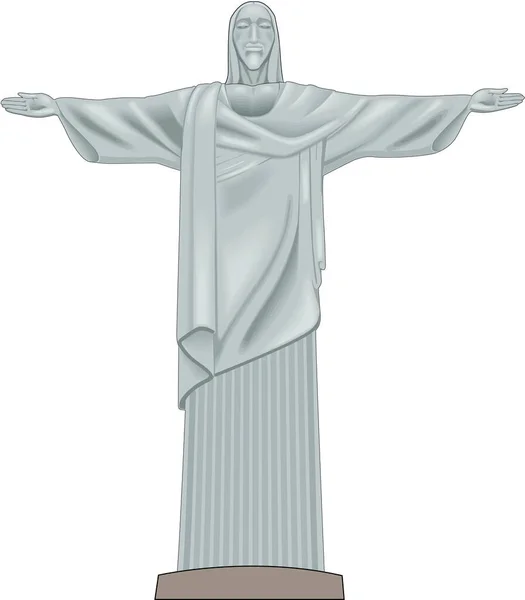 Statue Von Christus Dem Erlöser Vektor Illustration — Stockvektor
