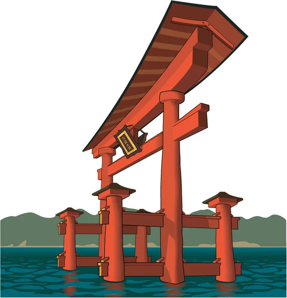 Torii Ilustración Vectorial Puerta — Vector de stock