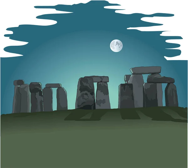 Stonehenge Monumento Vector Ilustración — Vector de stock