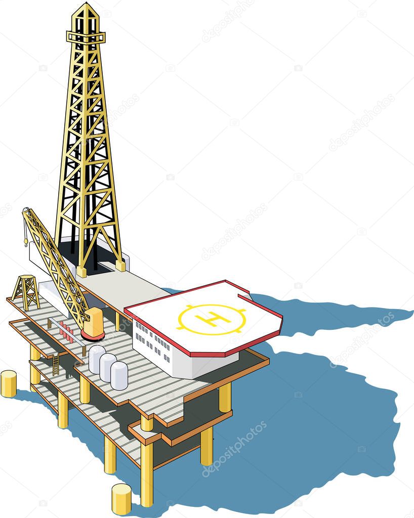 Oil Platform Vector Illustration