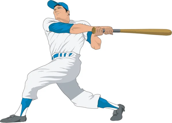 Honkbal Slagman Vector Illustratie — Stockvector