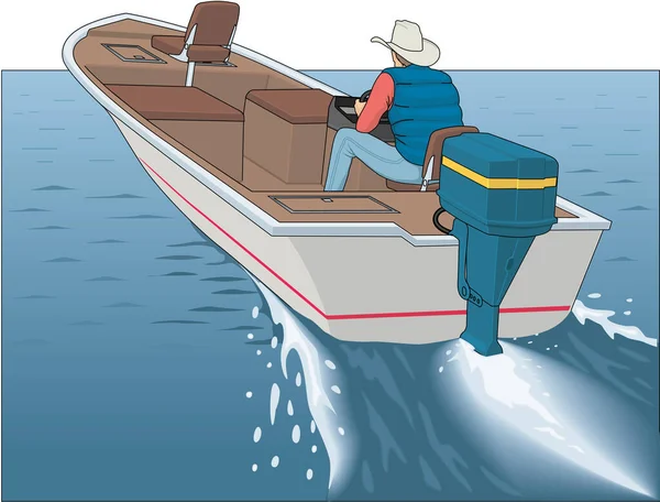 Bass Boat Vector Ilustración — Vector de stock
