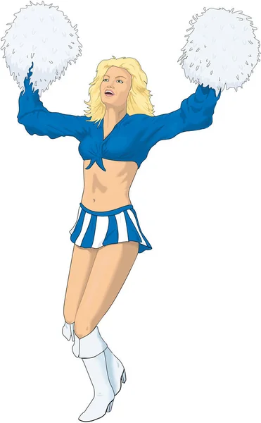 Team Cheerleader Vector Illustration — Stockvektor