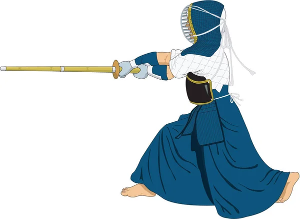 Kendo Swordsman Vector Illustration — стоковий вектор