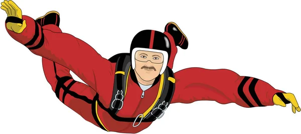 Sky Diver Vector Ilustración — Vector de stock