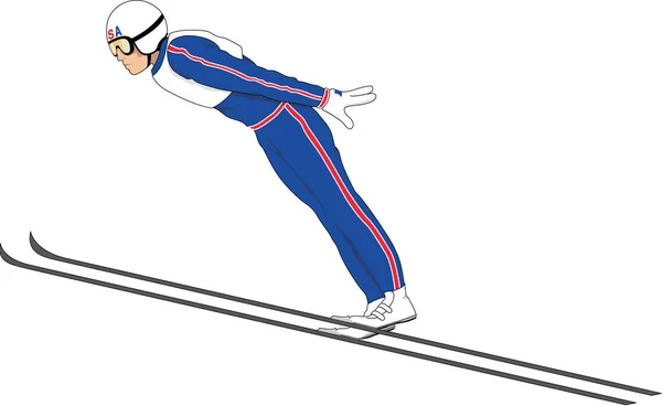 Ski Jumper Vector Illustration — Stock Vector