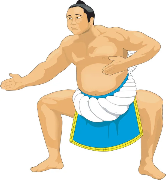 Sumo Worstelaar Vector Illustratie — Stockvector