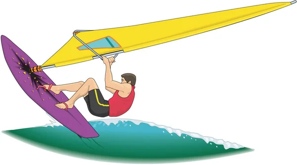 Windsurfer Vektor Illustration — Stockvektor