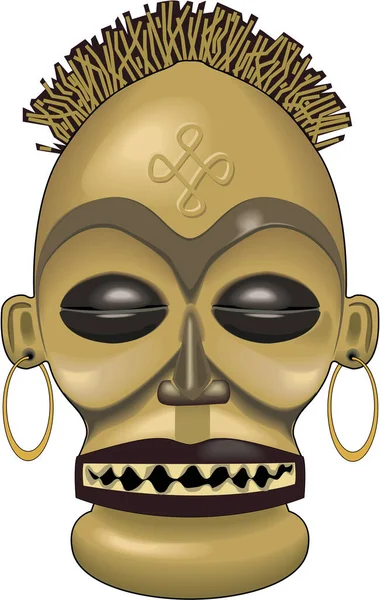 Máscara Africana Vector Ilustración — Vector de stock