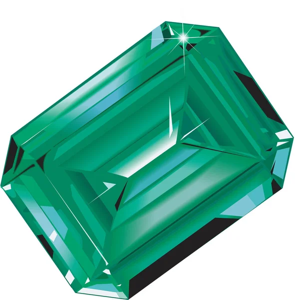 Emerald Gemstone Vector Illustration — 스톡 벡터
