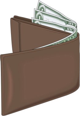 Cüzdan Billfold Vektör İllüstrasyonu