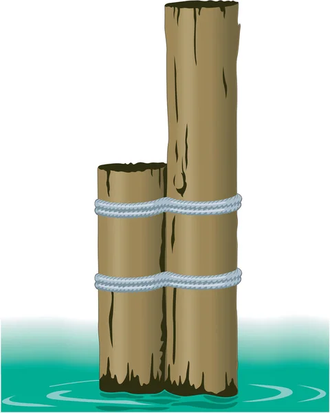 Ilustrasi Mooring Pilings Vector - Stok Vektor