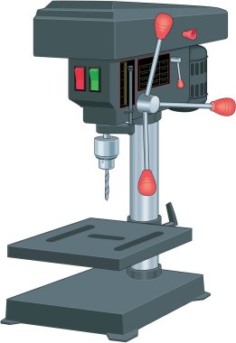 Drill Press Vektör İllüstrasyonu