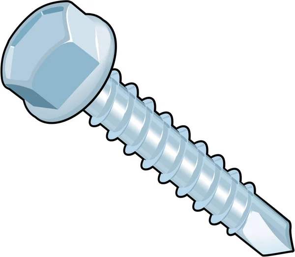 Hex Head Self Tapping Screw Vector Illustration — Stock Vector