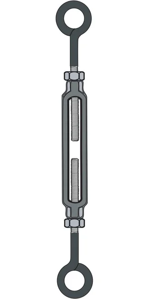 Turnbuckle Hardware Vector Illustration — Stock Vector