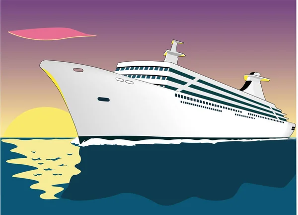 Illustration Vectorielle Des Navires Croisière — Image vectorielle