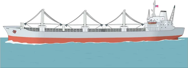 Lastfartyg Vektor Illustration — Stock vektor