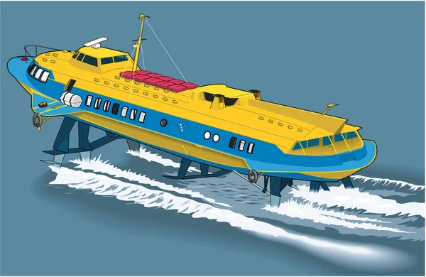 水中翼船ベクトルイラスト — ストックベクタ