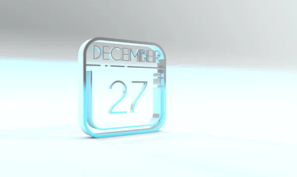 December Calendar Cyanite Colored Icon Light Blue Background — Stock Photo, Image