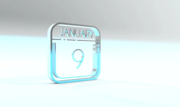 January Cyanite Colored Calendar Icon Light Blue Background — Stockfoto